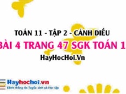 Bài 4 trang 47 Toán 11 tập 2 Cánh Diều